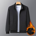 Jacket With A Stand-up Collar And A Casual Jacket in black, featuring a stylish design and a stand-up collar.