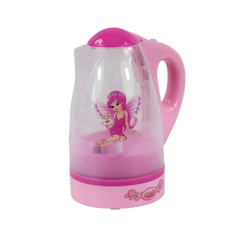 Children's Mini Girl Simulation Play House pink toy kettle with fairy design for imaginative play.