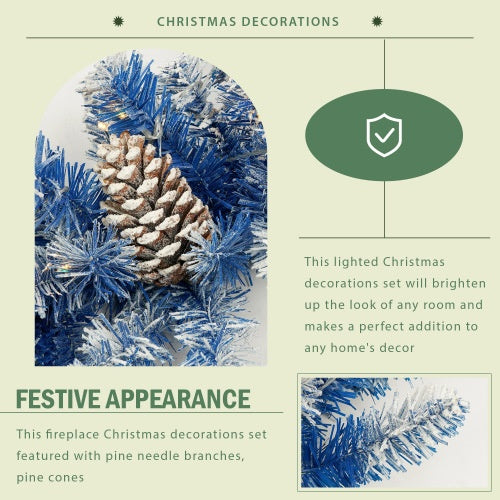 Pre-lit Christmas Tree Artificial Christmas with pine needle branches and decorative pine cones for festive decor.