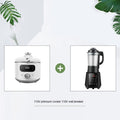Electric Pressure Cooker Small Household Appliances set with blender and wall breaker on a modern kitchen background.